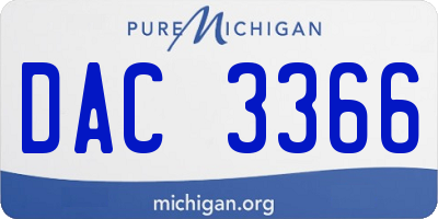 MI license plate DAC3366