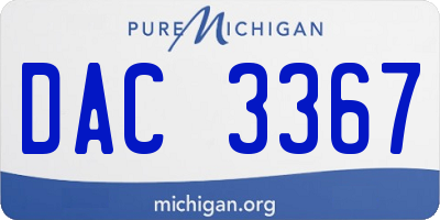 MI license plate DAC3367
