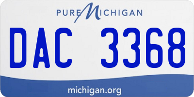 MI license plate DAC3368