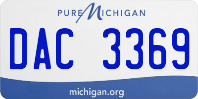 MI license plate DAC3369