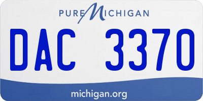 MI license plate DAC3370