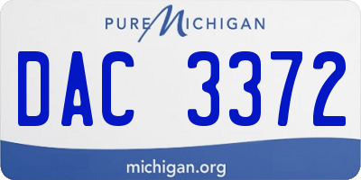MI license plate DAC3372