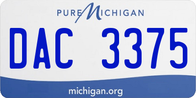 MI license plate DAC3375