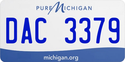 MI license plate DAC3379