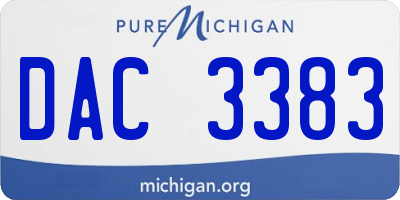 MI license plate DAC3383