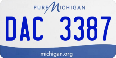 MI license plate DAC3387