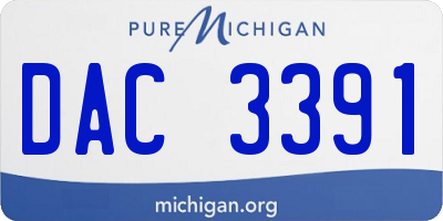 MI license plate DAC3391