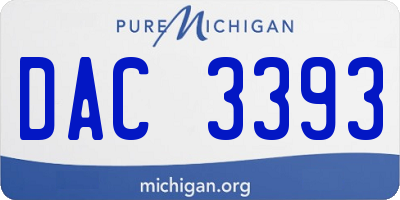 MI license plate DAC3393