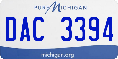 MI license plate DAC3394