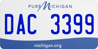 MI license plate DAC3399