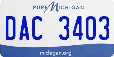 MI license plate DAC3403