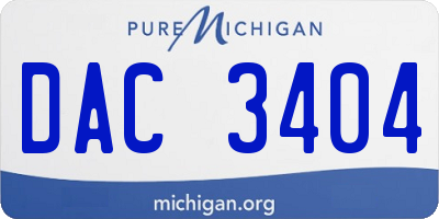 MI license plate DAC3404