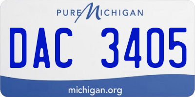 MI license plate DAC3405