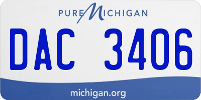 MI license plate DAC3406