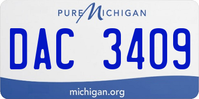 MI license plate DAC3409
