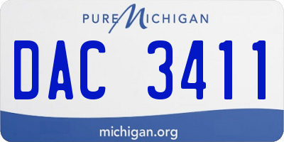 MI license plate DAC3411