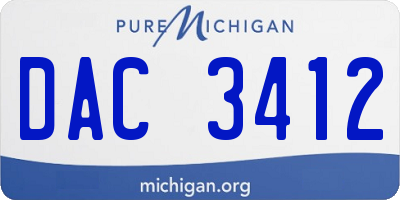 MI license plate DAC3412