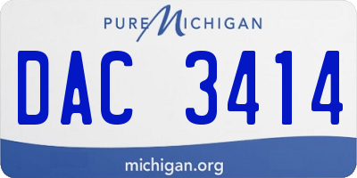 MI license plate DAC3414