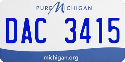 MI license plate DAC3415