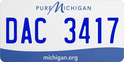 MI license plate DAC3417
