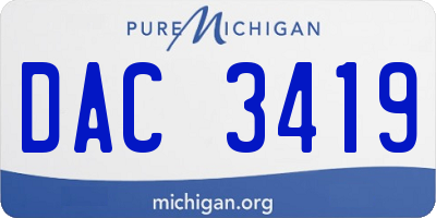 MI license plate DAC3419