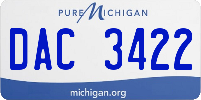 MI license plate DAC3422