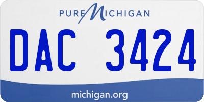 MI license plate DAC3424