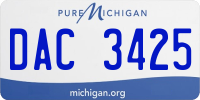 MI license plate DAC3425