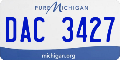 MI license plate DAC3427