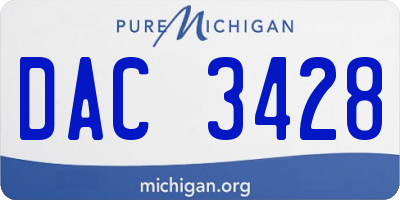 MI license plate DAC3428