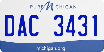MI license plate DAC3431