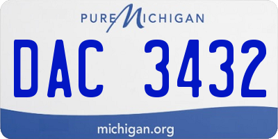 MI license plate DAC3432