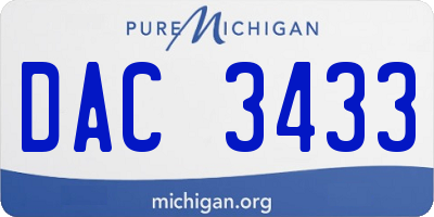 MI license plate DAC3433