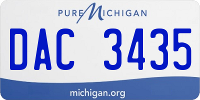 MI license plate DAC3435