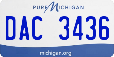 MI license plate DAC3436