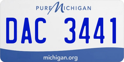 MI license plate DAC3441