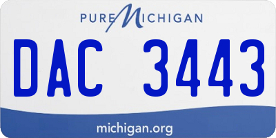 MI license plate DAC3443