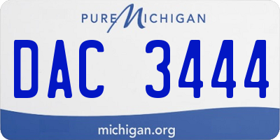 MI license plate DAC3444