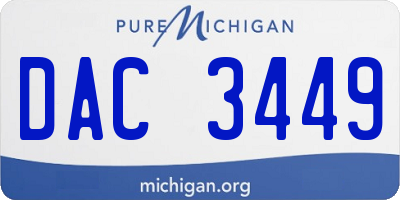 MI license plate DAC3449