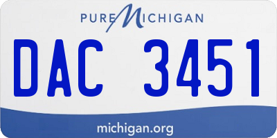MI license plate DAC3451