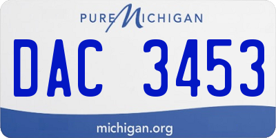 MI license plate DAC3453