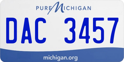 MI license plate DAC3457