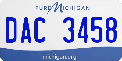 MI license plate DAC3458