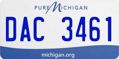 MI license plate DAC3461