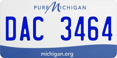 MI license plate DAC3464