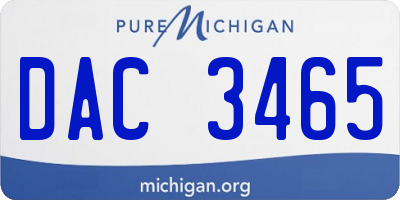 MI license plate DAC3465
