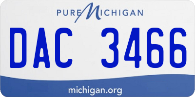MI license plate DAC3466