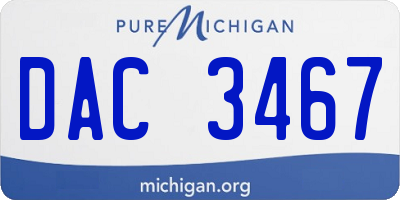 MI license plate DAC3467