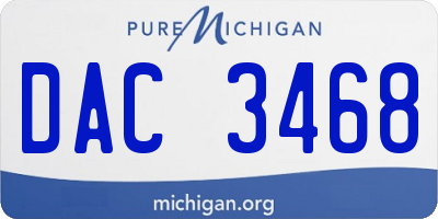 MI license plate DAC3468