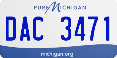 MI license plate DAC3471